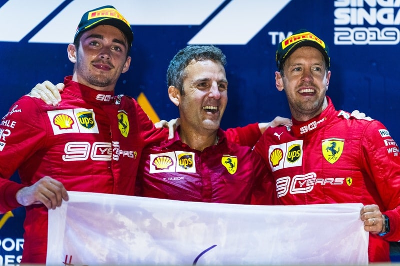2019 Singapore Ferrari Podium