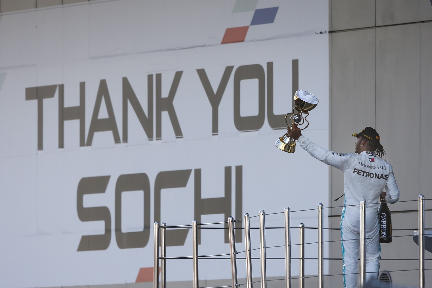 2019 Russia Hamilton on Podium